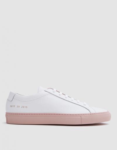 Woman By Common Projects Achilles Low With Colored Sole In White/blush