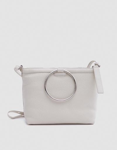 Kara Pebble Leather Ring Crossbody In Fog