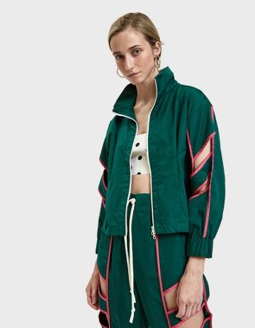 Dima Leu Sbieco Cutout Track Jacket