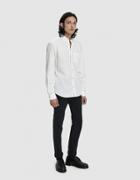 Acne Studios Isherwood Poplin Shirt In Beige/white