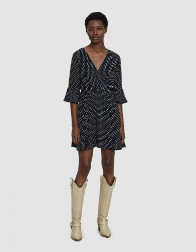Stelen Mia Polka Dot Dress In Navy