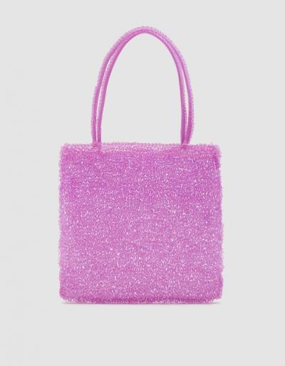 Maryam Nassir Zadeh Valentina Knit Bag In Thistle