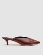 Tibi Frank Crinkled Patent Heel In Burnt Red