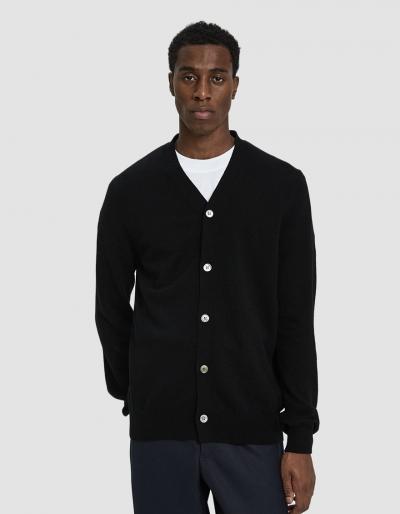 Comme Des Gar Ons Play Small Black Heart Cardigan Sweater In Black