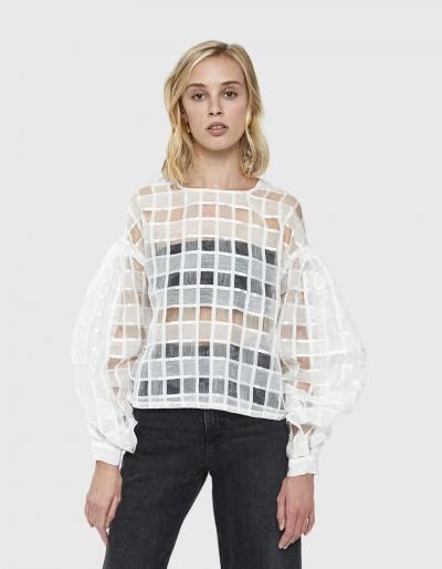 Stelen Eda Mesh Tie-back Blouse