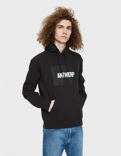 Vier Antwerp Antwerp Box Logo Hoodie In Black