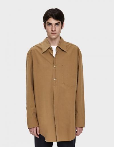 Maison Margiela Compact Poplin Button Up Shirt In