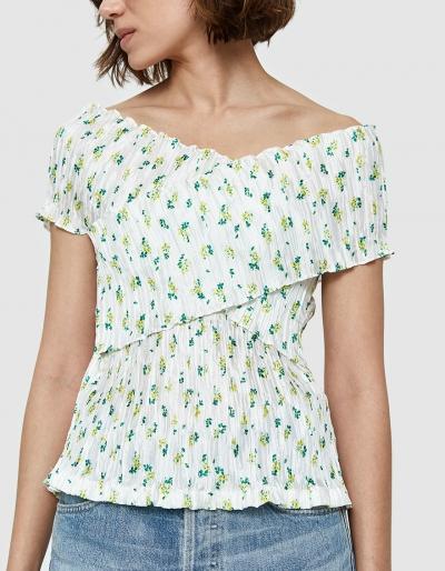 Creatures Of Comfort Bentley Blouse In Yellow Floral
