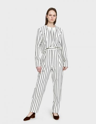 Tibi Lucci Stripe Pleat Pant