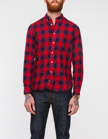 Gitman Brothers Vintage Indigo Flannel Dot Red