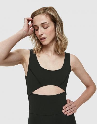 Live The Process Cutout Unitard In Pirate Black