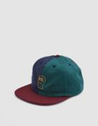 Brain Dead Split Color Logo Hat In Navy Green Burgundy