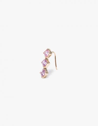 Loren Stewart Tri-stone Square Cut Earring