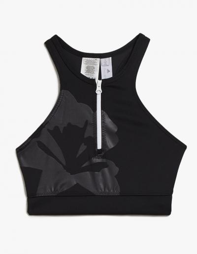 Adidas By Stella Mccartney Floral Bikini Top In Black