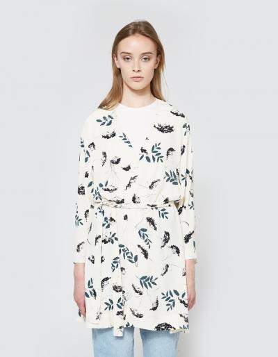 Ganni Rosemont Crepe Kimono In Vanilla Hemlock