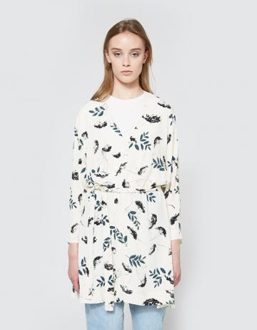 Ganni Rosemont Crepe Kimono In Vanilla Hemlock