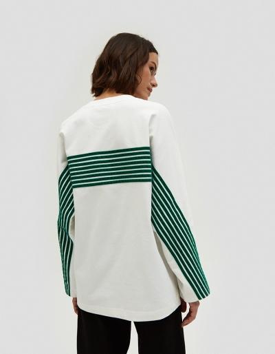 Dima Leu Velvet Stripe T-shirt In Green