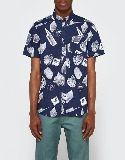 Carhartt Wip S/s Flammable Shirt In Blue/white
