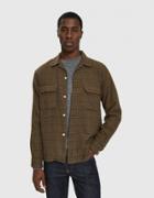 Beams Plus Open Collar Check Shirt In Brown Club