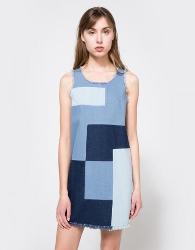 Farrow Patchwork Denim Dress