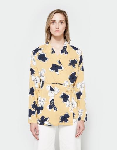 Just Female Nolita Wrap Blouse In Yellow