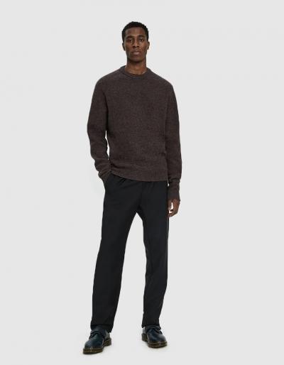 Lemaire Seamless Crewneck Sweater In Palissandro/grey