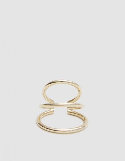 Saskia Diez Wire Bold Earcuff Triple In Gold