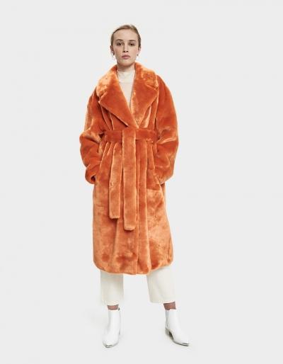 Tibi Luxe Faux Fur Oversized Trench