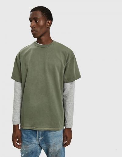 John Elliott S/s Replica Tee In Washed Olive