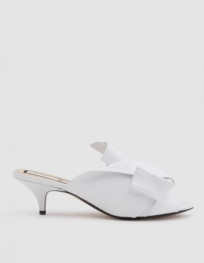 N 21 Heeled Bow Sandal In White