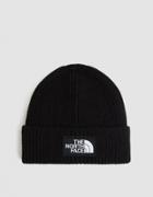 The North Face Black Box Logo Box Cuff Short Beanie In Tnf Black