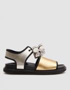 Marni Fusbett Sandal In Light Gold/silver