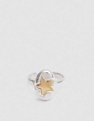 Open House Star Ring In Bronze/silver