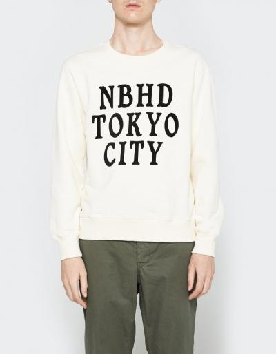 Neighborhood Ls Slub Crew Neck Sweatshirt In Natural