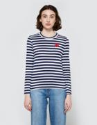 Comme Des Gar Ons Play Play Striped T-shirt In Navy