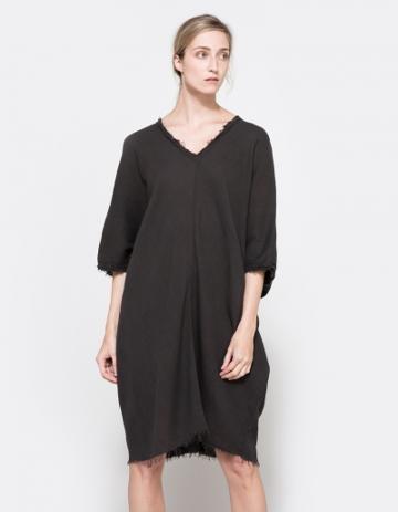 Black Crane Origami Dress Charcoal