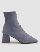 By Far Shoes Becca Suede Ankle Boot In Jean