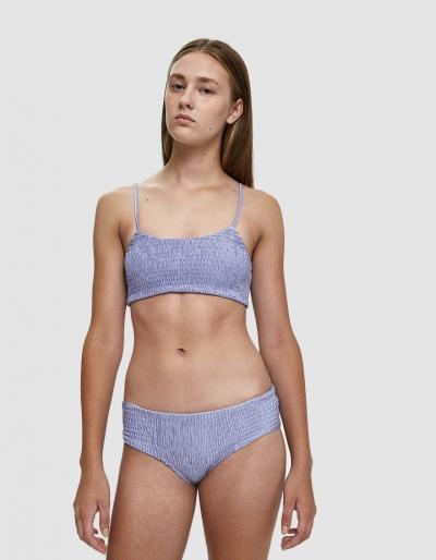 Farrow Gracelynn Smocked Bikini In Periwinkle