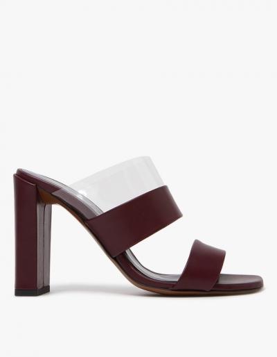 Neous Heel In Burgundy/transparent