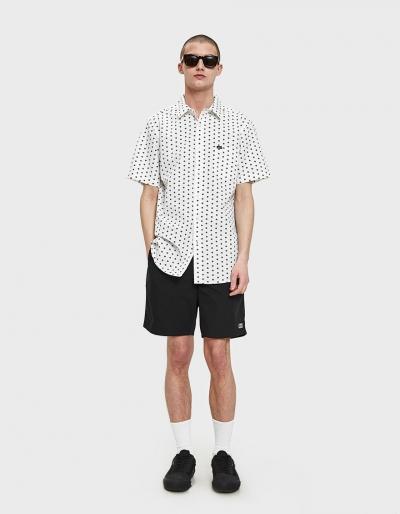 Obey Brighton Woven Ss Shirt In White