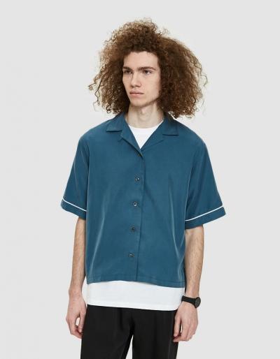 Maiden Noir Pajama Shirt In Dark Teal
