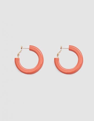 Rachel Comey Moto Hoop Earrings In Vermillion