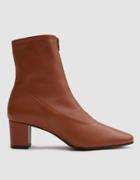 By Far Shoes Neva Leather Ankle Boot In Brown