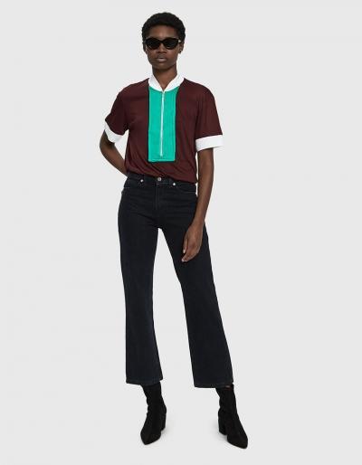 Mazarine Polo Top In Burgundy