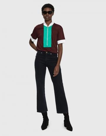 Mazarine Polo Top In Burgundy