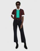 Mazarine Polo Top In Burgundy