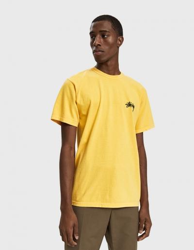 St Ssy S/s 8 Ball Pig. Dyed Tee In Gold