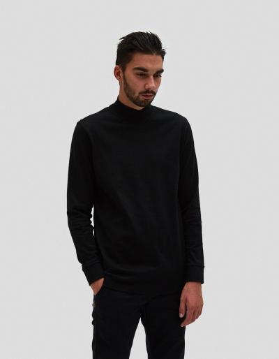 Paa Ls Mock Neck Tee In Black