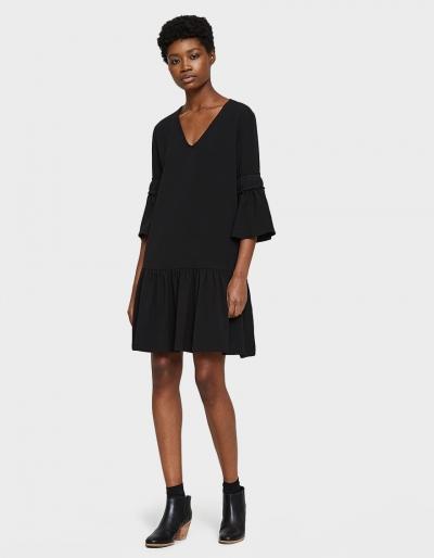 Ganni Clark Shift Dress In Black