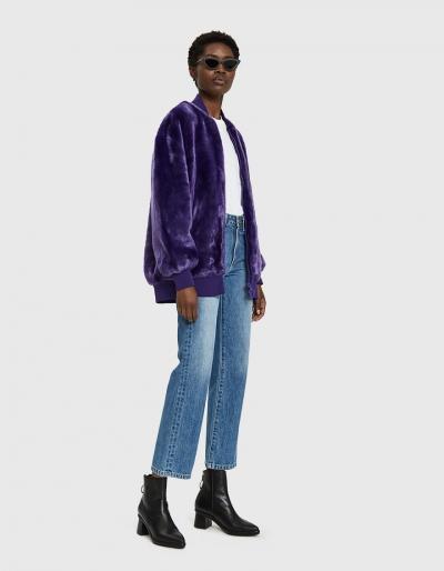 Tibi Luxe Faux Fur Track Jacket